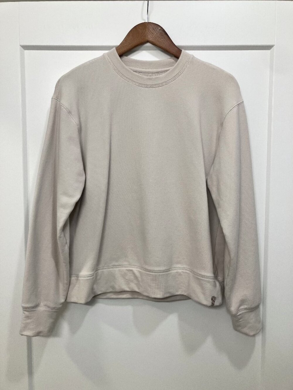 Brochu Walker Mallo Sweatshirt Oyster French Terry Crewneck Loungewear Small - Picture 3 of 7